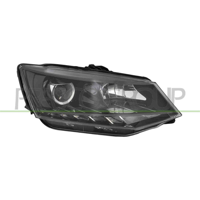 DX_SCRITTA_LOGO.jpg Proiettore Destro H7+H7 Elettrico Con Motore Con Luce Diurna Nero Led SKODA FABIA (NJ) Dal 08/2014 Al 06/201