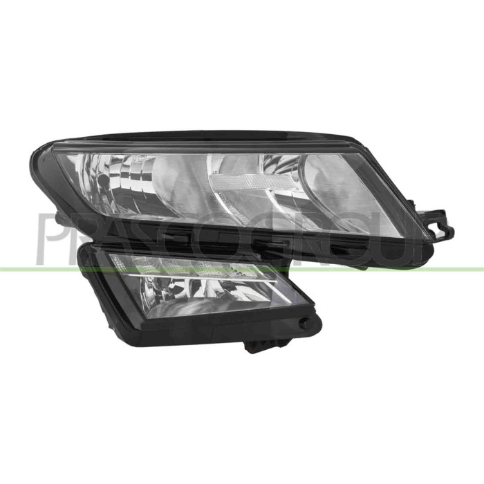 DX_SCRITTA_LOGO.jpg Proiettore Destro H7+H7 Elettrico Motore Luce Diurna Fendinebbia Led Versione Elba SKODA KODIAQ (NS7) Dal 09