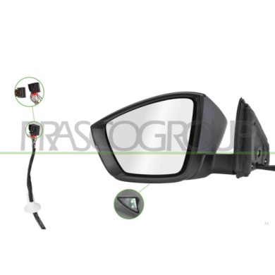 LIBRETTO_RICHIESTA_TARGA.JPG Retrovisore Sinistro Elettrico Primer Termico Chiudibile Fanale Luce Cortesia Convesso 9 Pins SKODA