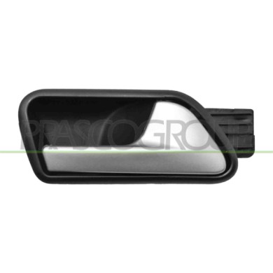 DX_SCRITTA_LOGO.jpg Maniglia Anteriore Destra Interna Con Leva Argento Con Mostrina Nera VOLKSWAGEN CADDY Dal 08/2003 Al 08/2010