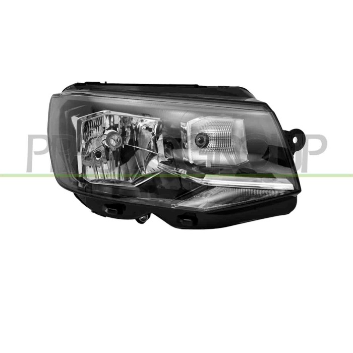 DX_SCRITTA_LOGO.jpg Proiettore Destro H4 Elettrico Con Motore Nero Compatibile Per VOLKSWAGEN T6 Dal 04/2015 Al 01/2019 Codice O