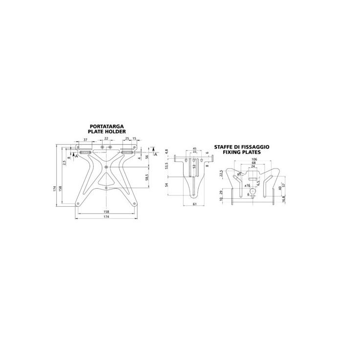 90146-S-01.JPG Aero X Portatarga Completamente Regolabile Portatarga Per Moto Portatarga