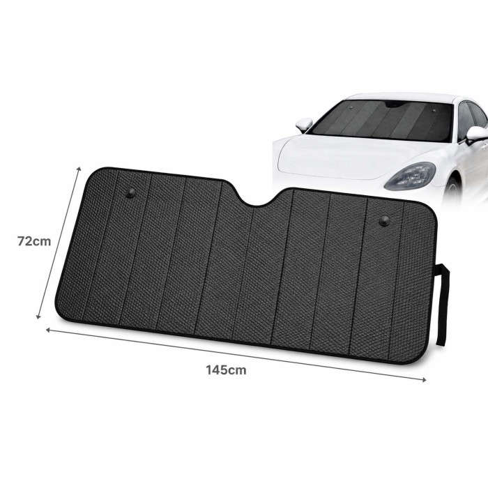 66862-C-01.JPG Scudo Termico Per Parabrezza Nero Opaco L 72x145 Cm Scudi Parasole Tendine Parasole