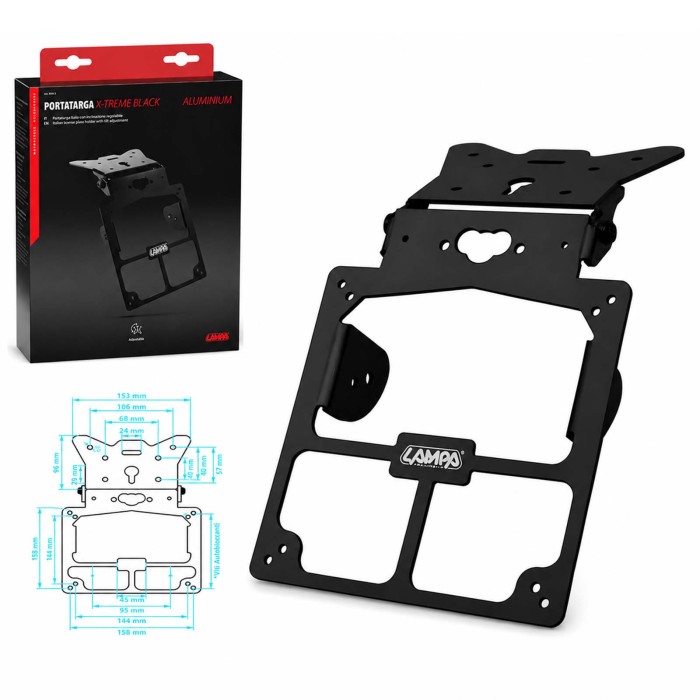 90153-C-01.JPG Xtreme Portatarga Universale Nero Portatarga Per Moto Portatarga