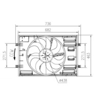 Ventola, Raffreddamento motore 47916 NRF per AUDI VW SEAT SKODA