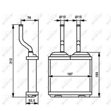 52103_3.JPG Scambiatore calore, Riscaldamento abitacolo 52103 NRF per OPEL
