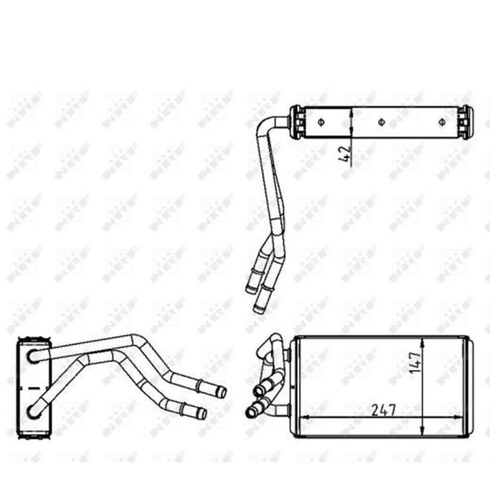 54227_3.JPG Scambiatore calore, Riscaldamento abitacolo 54227 NRF per FORD