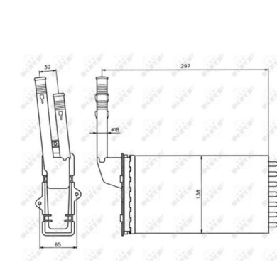 58064_3.JPG Scambiatore calore, Riscaldamento abitacolo 58064 NRF per PEUGEOT CITROEN