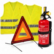 Lampa - Navpower Kit Completo Sicurezza 2 Gilet Alta Visibilita - 1 Triangolo Veicolo Fermo - 1 Estintore 1kg Abc. Omologati