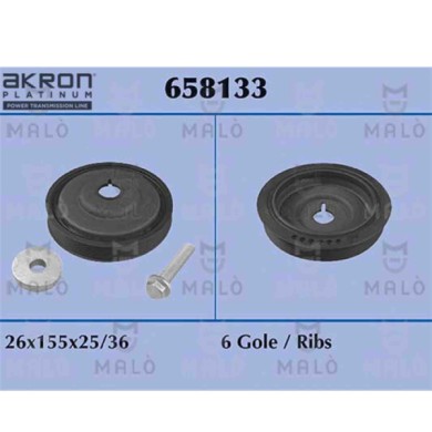 NEUTRO.jpg Puleggia cinghia, Albero a gomiti 658133 AKRON-MALO' per RENAULT MERCEDES-BENZ