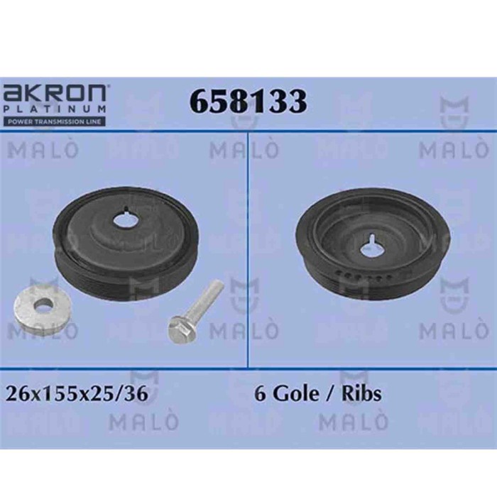 NEUTRO.jpg Puleggia cinghia, Albero a gomiti 658133 AKRON-MALO' per RENAULT MERCEDES-BENZ