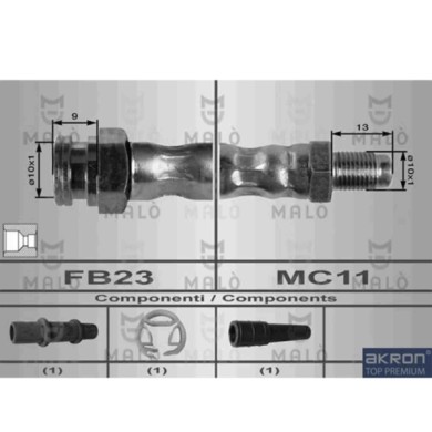 NEUTRO.jpg Flessibile del freno 8410 AKRON-MALO' per PEUGEOT CITROEN FIAT ALFA ROMEO