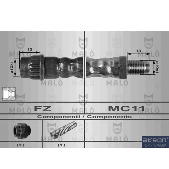 NEUTRO.jpg Flessibile del freno 8519 AKRON-MALO' per PEUGEOT CITROEN