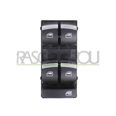 AD322WS14_1.JPG Pulsantiera Nera/bordo Cromato Per Audi A3 3/5 Porte (8p/8pa) Dal 2008 Al 2012