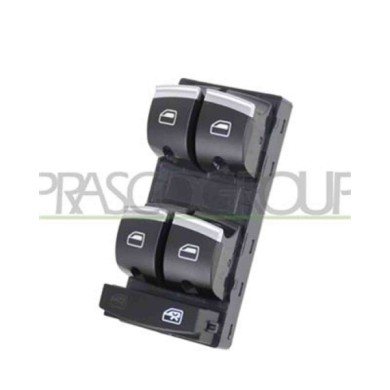 AD322WS14_2.JPG Pulsantiera Nera/bordo Cromato Per Audi A3 3/5 Porte (8p/8pa) Dal 2008 Al 2012