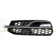 Griglia Sinistra Nera Paraurti Anteriore Con Modanatura Argento Per Audi A3 4 Porte - Cabrio (8vs/8v7) Dal 2012 Al 2016