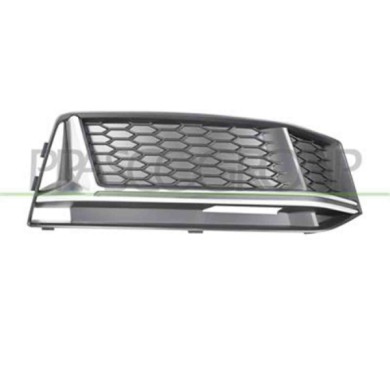 AD4002103_2.JPG Griglia Destra Nera Paraurti Anteriore Con Modanatura Argento Per Audi A4 (b9) S-line Dal 2015 Al 2018