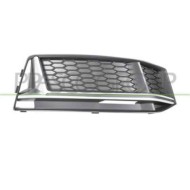 Griglia Destra Nera Paraurti Anteriore Con Modanatura Argento Per Audi A4 (b9) S-line Dal 2015 Al 2018