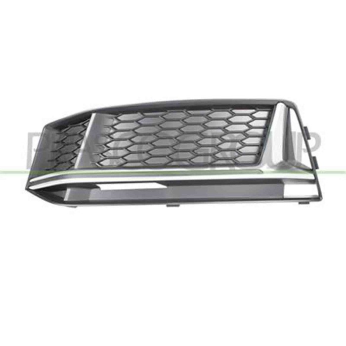 AD4002104_2.JPG Griglia Sinistra Nera Paraurti Anteriore Con Modanatura Argento Per Audi A4 (b9) S-line Dal 2015 Al 2018