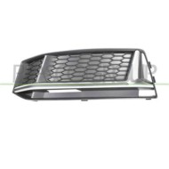 AD4002104_2.JPG Griglia Sinistra Nera Paraurti Anteriore Con Modanatura Argento Per Audi A4 (b9) S-line Dal 2015 Al 2018