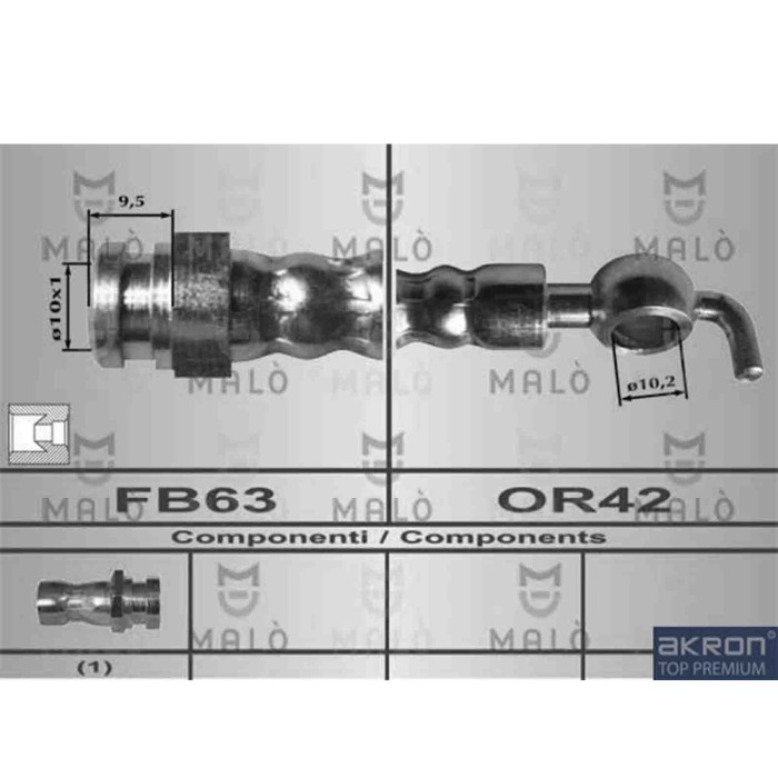 NEUTRO.jpg Flessibile del freno 80553 AKRON-MALO' per MAZDA