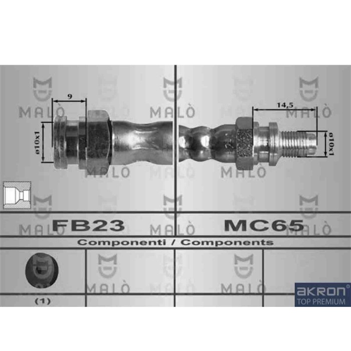 NEUTRO.jpg Flessibile del freno 80558 AKRON-MALO' per SMART