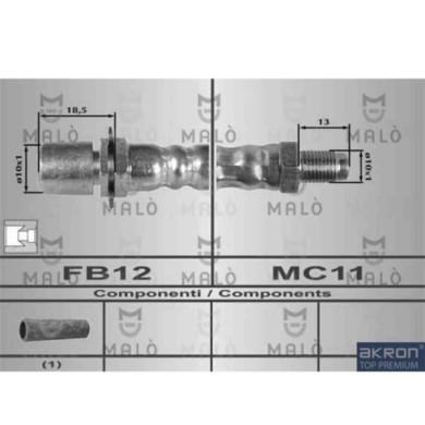 NEUTRO.jpg Flessibile del freno 8218 AKRON-MALO' per OPEL
