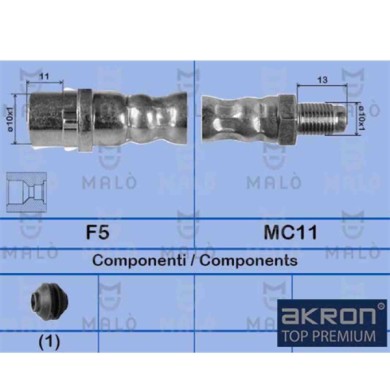 NEUTRO.jpg Flessibile del freno 8907 AKRON-MALO' per BMW