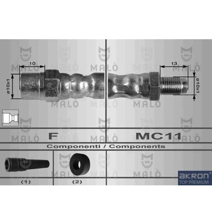 NEUTRO.jpg Flessibile del freno 8913 AKRON-MALO' per BMW