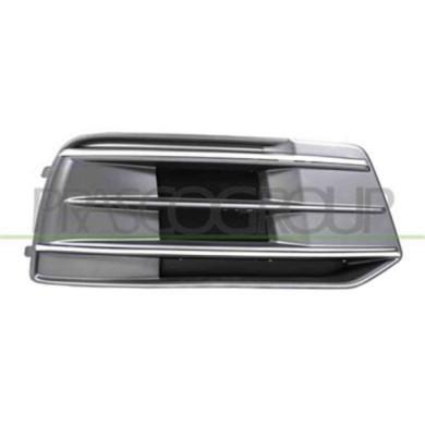 AD8242113_2.JPG Griglia Destra Nera Goffrata Paraurti Anteriore Con Modanatura Argento Satinata Per Audi Q5 (80a) Dal 2017 Al 20