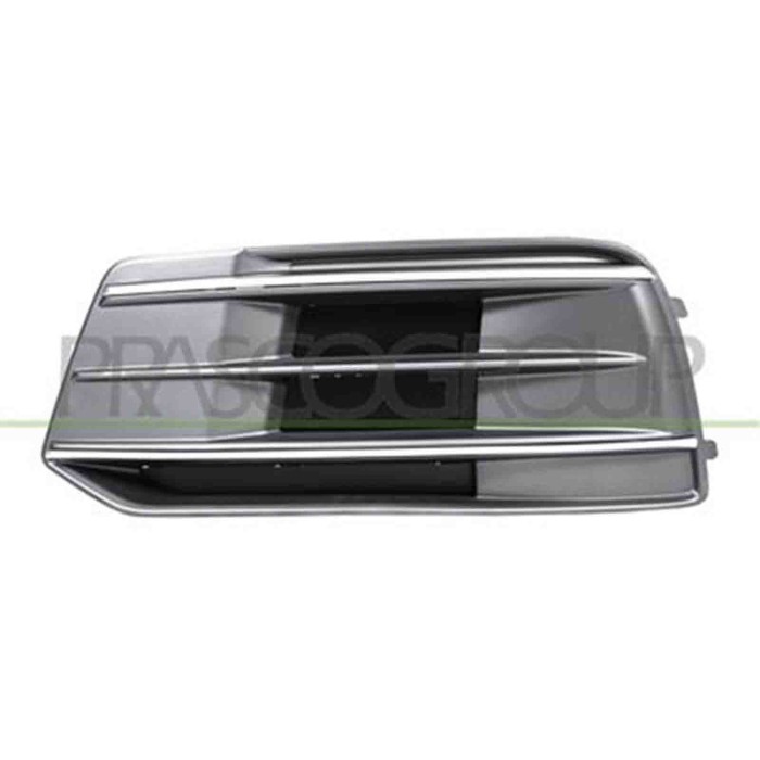 AD8242114_2.JPG Griglia Sinistra Nera Goffrata Paraurti Anteriore Con Modanatura Argento Satinata Per Audi Q5 (80a) Dal 2017 Al 