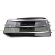 Griglia Sinistra Nera Goffrata Paraurti Anteriore Con Modanatura Argento Satinata Per Audi Q5 (80a) Dal 2017 Al 2020