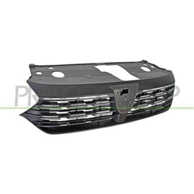 DA2312001_1.JPG Griglia Radiatore Nera Goffrata Con Modanatura Cromata Per Dacia Sandero Dal 2020