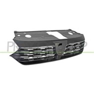 DA2312001_1.JPG Griglia Radiatore Nera Goffrata Con Modanatura Cromata Per Dacia Sandero Dal 2020