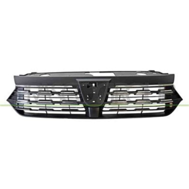 DA2312001_2.JPG Griglia Radiatore Nera Goffrata Con Modanatura Cromata Per Dacia Sandero Dal 2020