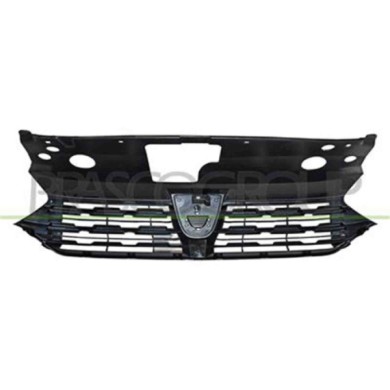 DA2312001_3.JPG Griglia Radiatore Nera Goffrata Con Modanatura Cromata Per Dacia Sandero Dal 2020