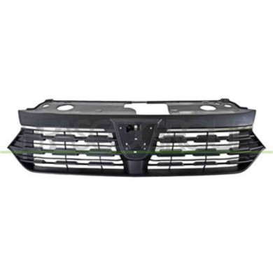 DA2312011_2.JPG Griglia Radiatore Nera Goffrata Con Modanatura Cromata Per Dacia Sandero Dal 2020