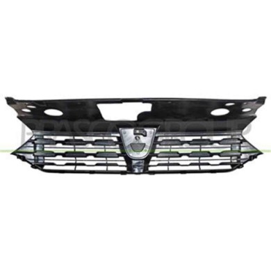 DA2312011_3.JPG Griglia Radiatore Nera Goffrata Con Modanatura Cromata Per Dacia Sandero Dal 2020