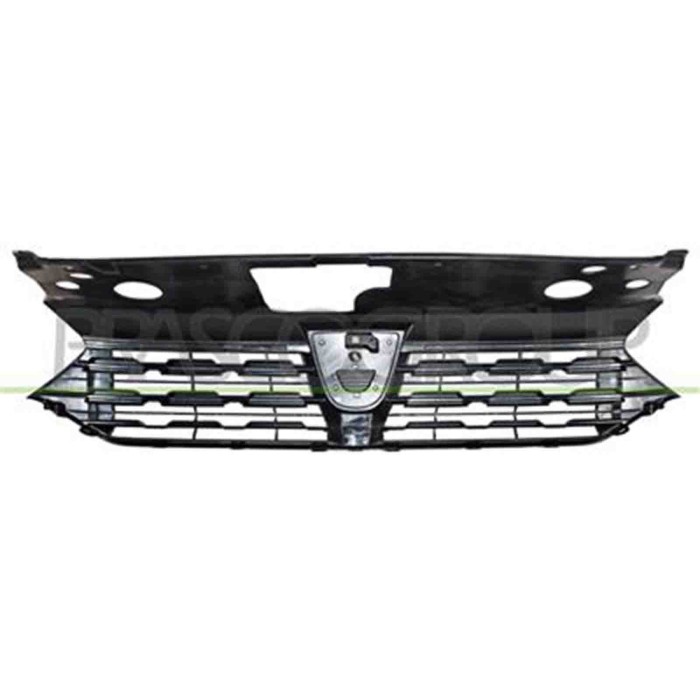 DA2312011_3.JPG Griglia Radiatore Nera Goffrata Con Modanatura Cromata Per Dacia Sandero Dal 2020