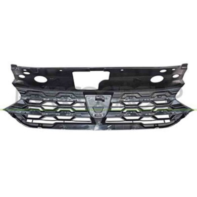 DA7602001_1.JPG Griglia Radiatore Nera Goffrata Con Modanatura Cromata Per Dacia Jogger Dal 2021