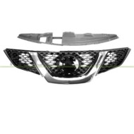 Griglia Radiatore Nera Lucida Con Modanatura Cromata Per Nissan Qashqai (j11) Dal 2014 Al 2017