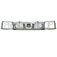 Griglia Radiatore Cromata Grigio/argento Per Nissan Navara - King Cab Dal 1997 Al 2001