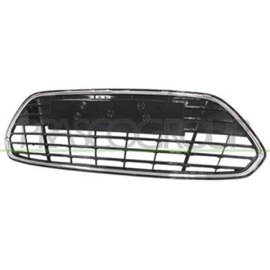 FD1122120_1.JPG Griglia Centrale Paraurti Nera Lucida Con Cornice Cromata Per Ford Mondeo Dal 2010 Al 2014