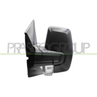 Retrovisore Sinistro Manuale Nero Con Fanale Per Ford Transit/tourneo - Custom (ttf) Dal 2013 Al 2018