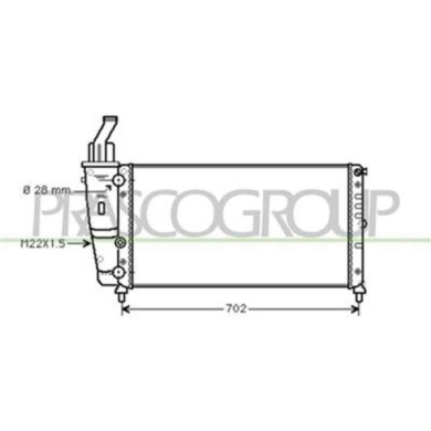 FT132R012_1.JPG Radiatore Per Fiat Punto Dal 1993 Al 1999