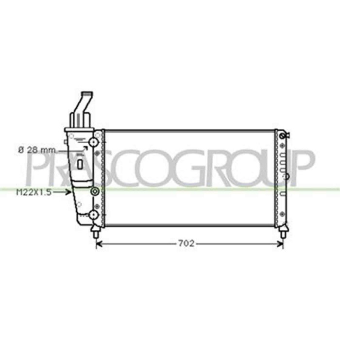 FT132R012_1.JPG Radiatore Per Fiat Punto Dal 1993 Al 1999