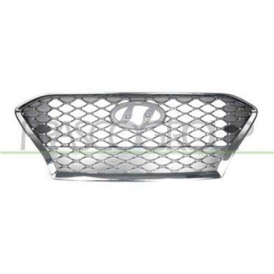 HN4502011_1.JPG Griglia Radiatore Argento Con Cornice Cromata Per Hyundai Kona Dal 2017 Al 2020
