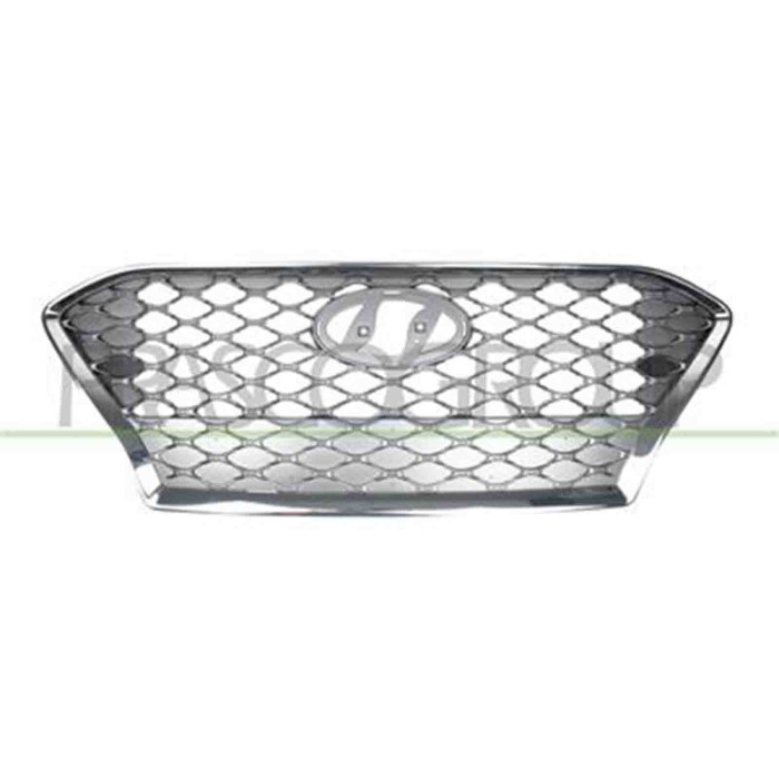 HN4502011_1.JPG Griglia Radiatore Argento Con Cornice Cromata Per Hyundai Kona Dal 2017 Al 2020