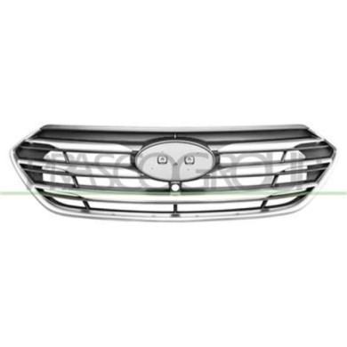 HN8302011_2.JPG Griglia Radiatore Nera Con Modanature Cromate Per Hyundai Santa Fe (dm) Dal 2016 Al 2018