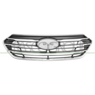Griglia Radiatore Nera Con Modanature Cromate Per Hyundai Santa Fe (dm) Dal 2016 Al 2018